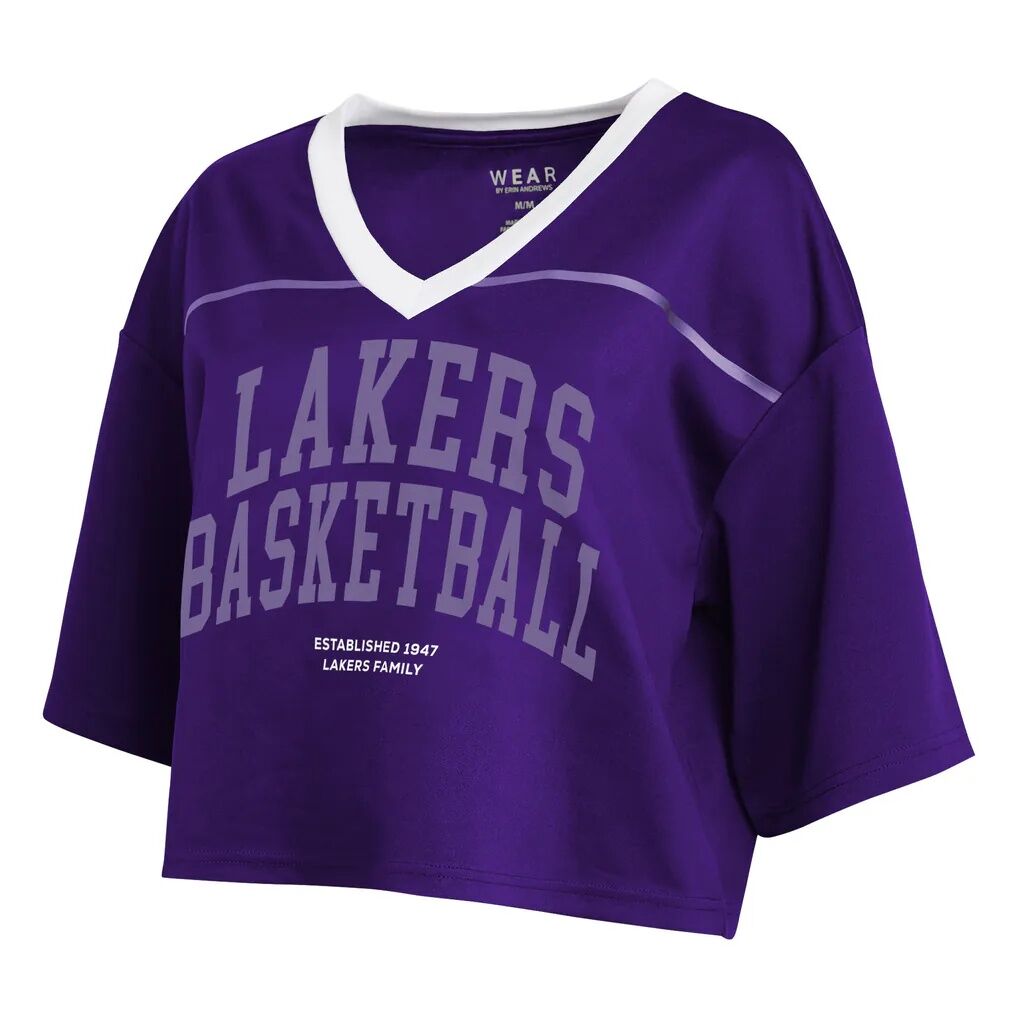 Los Angeles Lakers WEAR by Erin Andrews Women's Cropped Jersey T-Shirt