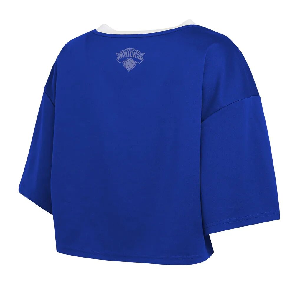 New York Knicks WEAR by Erin Andrews Women's Cropped Jersey T-Shirt