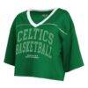 Boston Celtics WEAR by Erin Andrews Women's Cropped Jersey T-Shirt - - Detail View