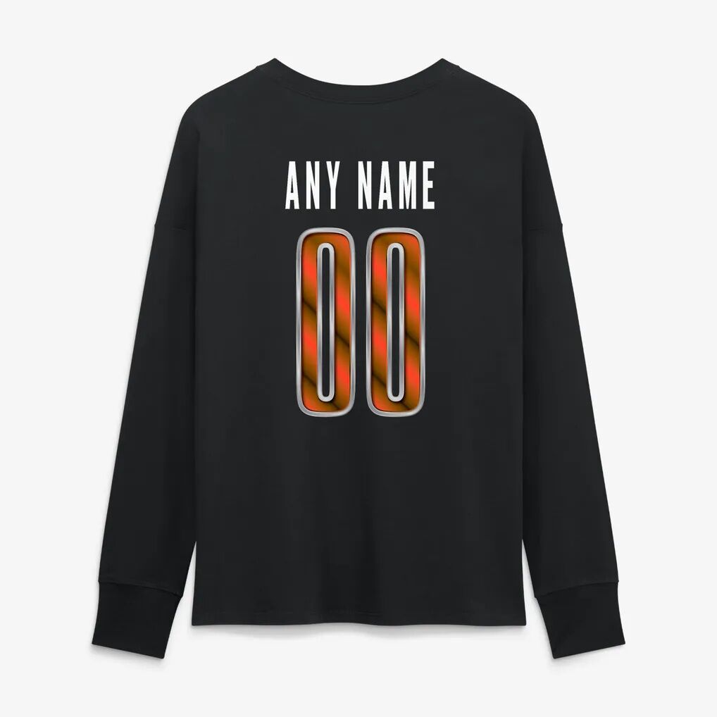 Cleveland Browns Women's Metallic Mascot Personalized Name & Number Long Sleeve T-Shirt