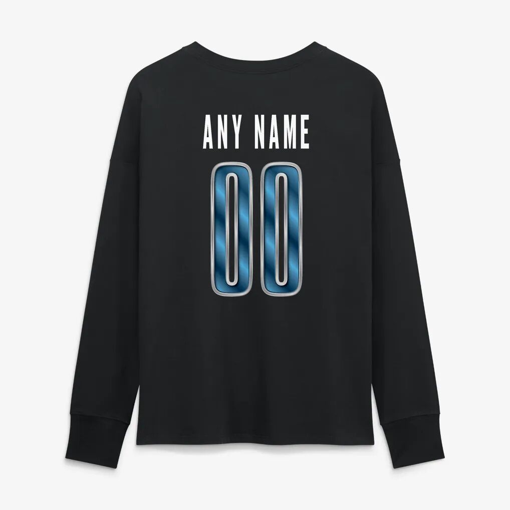 New England Patriots Women's Metallic Mascot Personalized Name & Number Long Sleeve T-Shirt