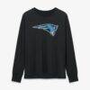 New England Patriots Women's Metallic Mascot Personalized Name & Number Long Sleeve T-Shirt - Black - Side View