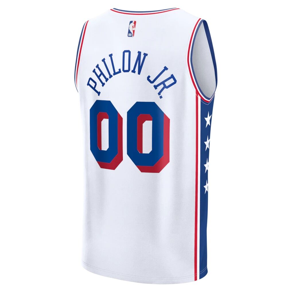 Labaron Philon Jr. Philadelphia 76ers Fashion7 Youth Fast Break Replica Jersey - White - Association Edition