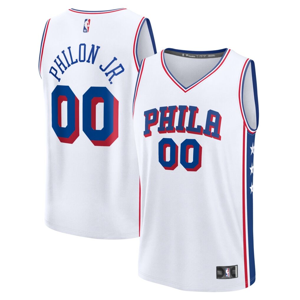 Labaron Philon Jr. Philadelphia 76ers Fashion7 Youth Fast Break Replica Jersey - White - Association Edition