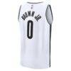 Mikel Brown Jr. Brooklyn Nets Fashion7 Youth Fast Break Replica Jersey - White - - Detail View