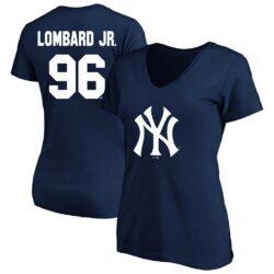 George Lombard Jr. New York Yankees Fashion7 Women's Name & Number T-Shirt - Navy - Front View