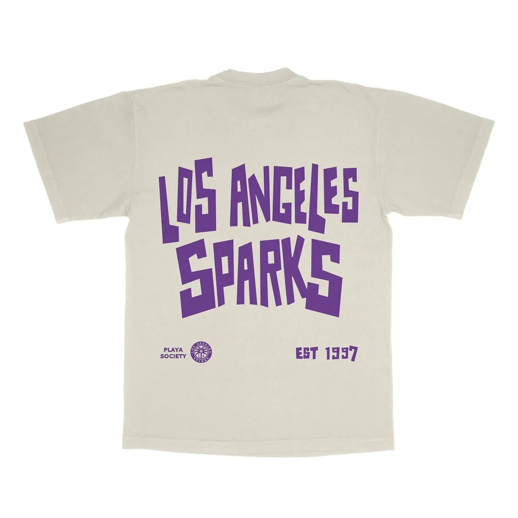 Los Angeles Sparks Playa Society Unisex Est T-Shirt - Oatmeal