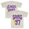 Los Angeles Sparks Playa Society Unisex Est T-Shirt - - Front View
