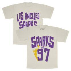 Los Angeles Sparks Playa Society Unisex Est T-Shirt - - Front View