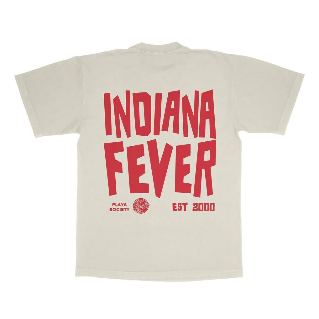 Indiana Fever Playa Society Unisex Est T-Shirt - Oatmeal