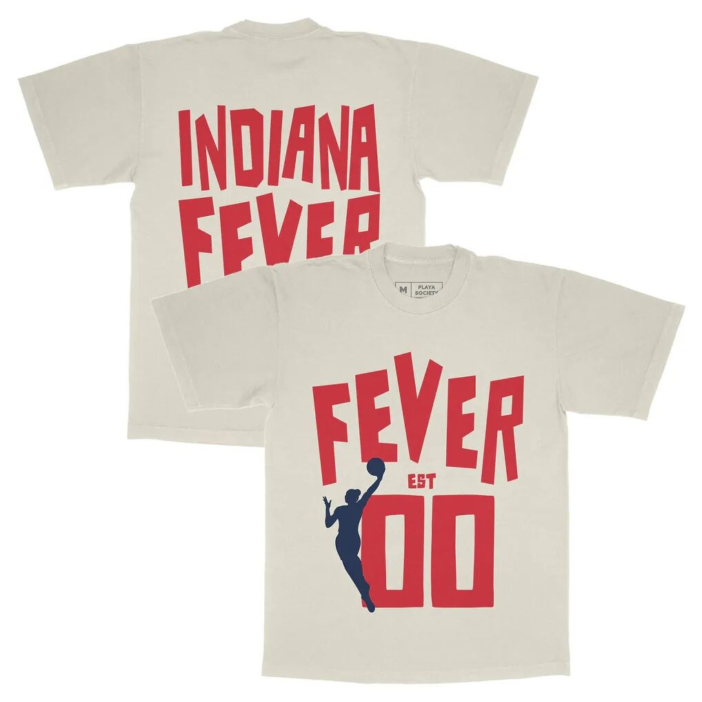 Indiana Fever Playa Society Unisex Est T-Shirt - Oatmeal