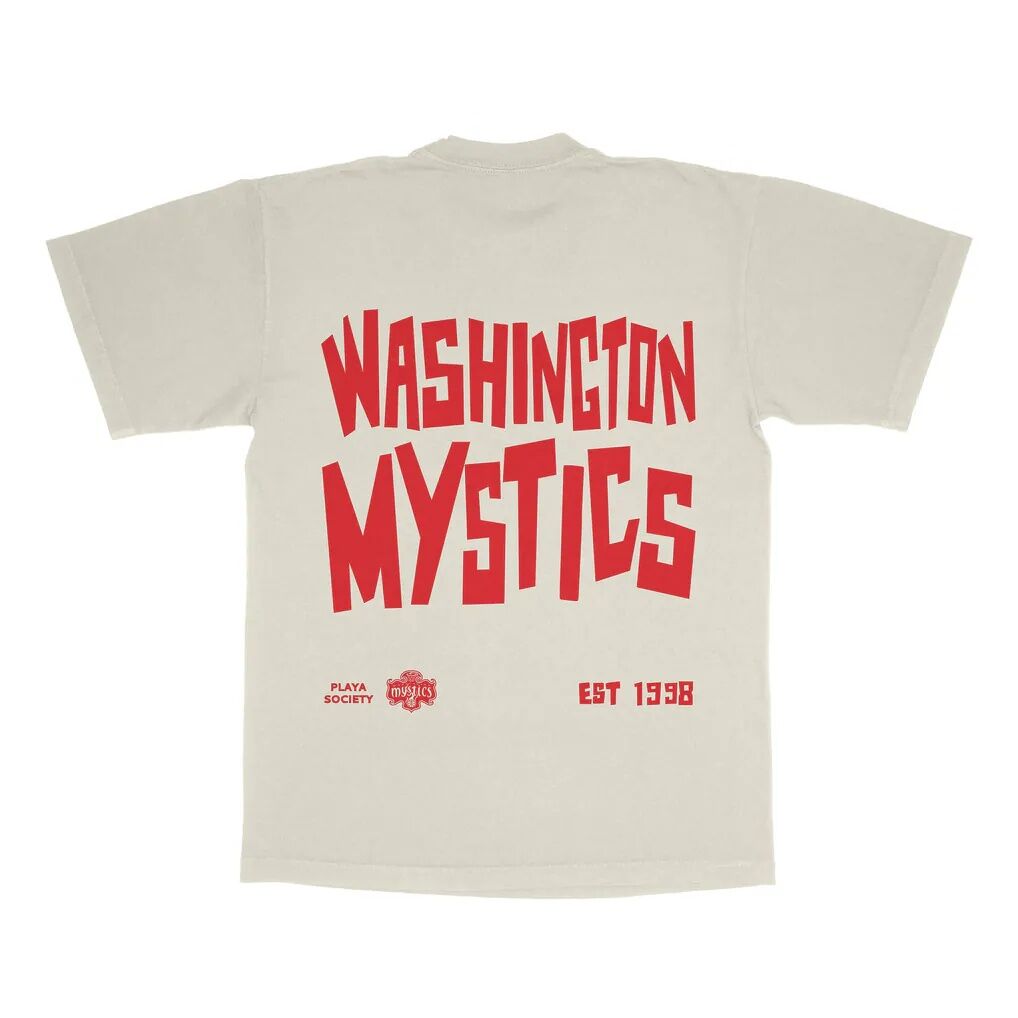 Washington Mystics Playa Society Unisex Est T-Shirt - Oatmeal