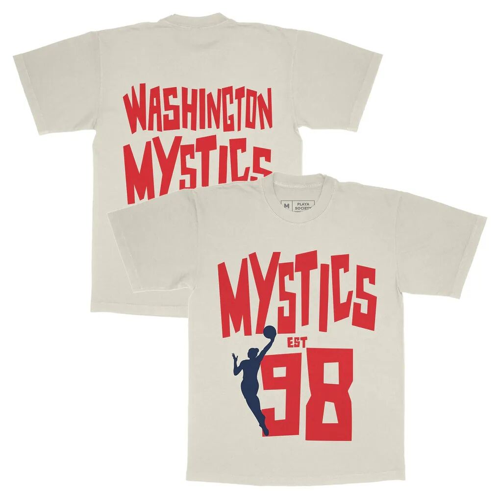 Washington Mystics Playa Society Unisex Est T-Shirt - Oatmeal
