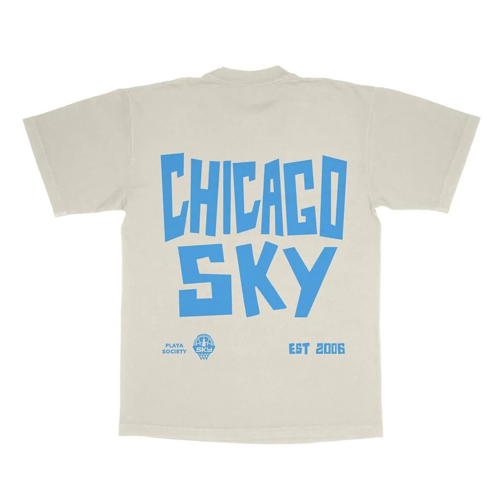 Chicago Sky Playa Society Unisex Est T-Shirt - Oatmeal