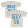 Chicago Sky Playa Society Unisex Est T-Shirt - - Front View