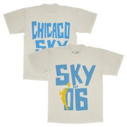 Chicago Sky Playa Society Unisex Est T-Shirt - - Front View