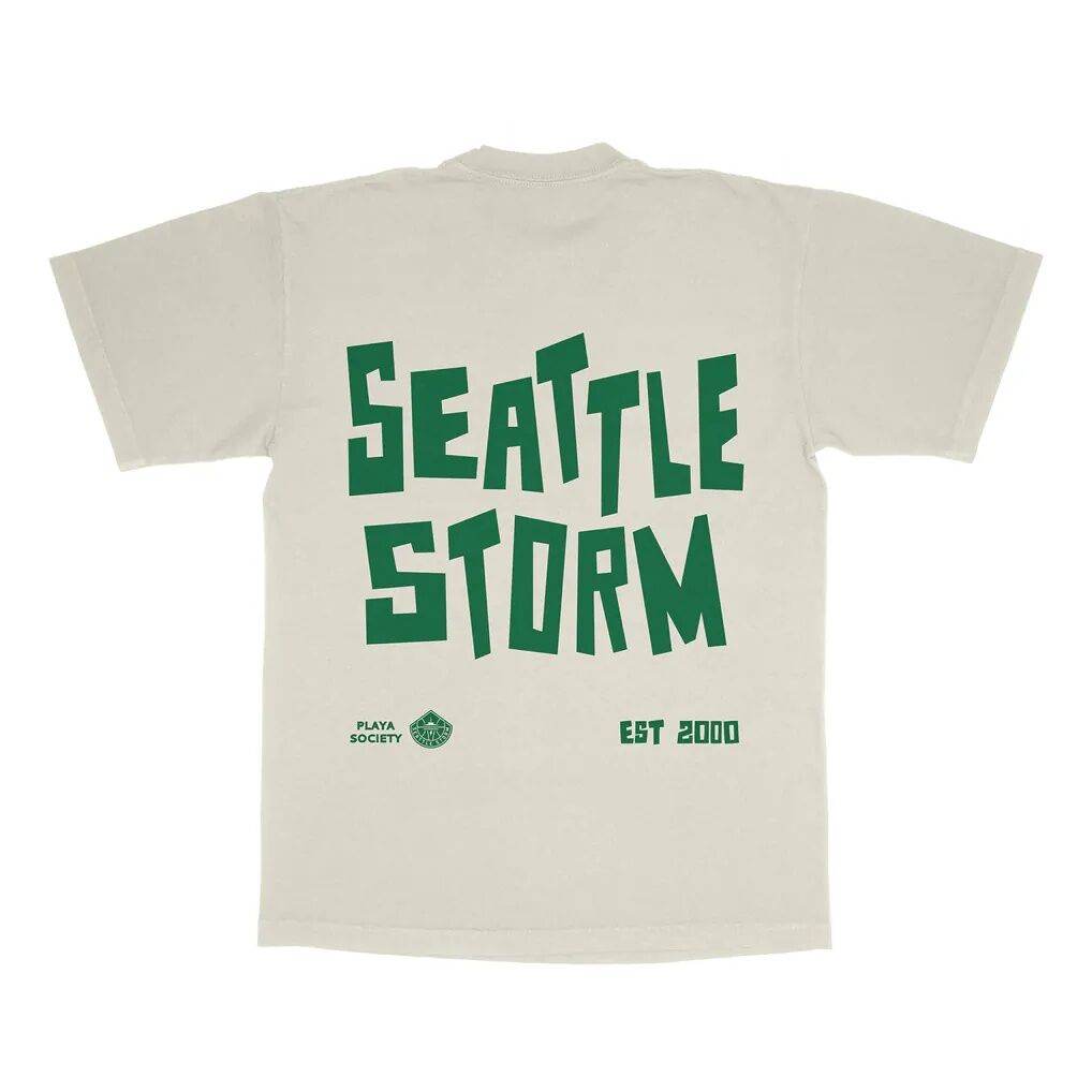 Seattle Storm Playa Society Unisex Est T-Shirt - Oatmeal