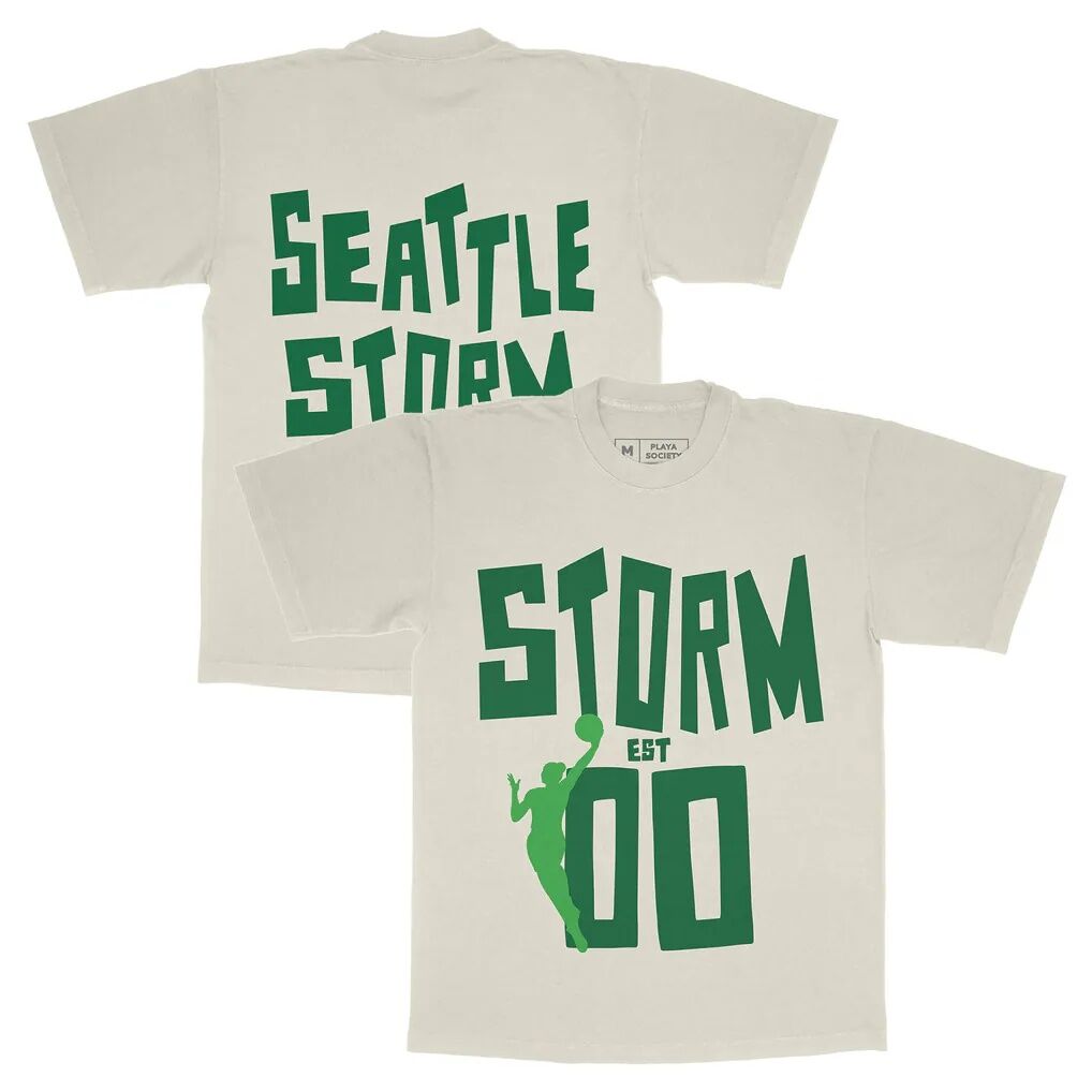 Seattle Storm Playa Society Unisex Est T-Shirt - Oatmeal