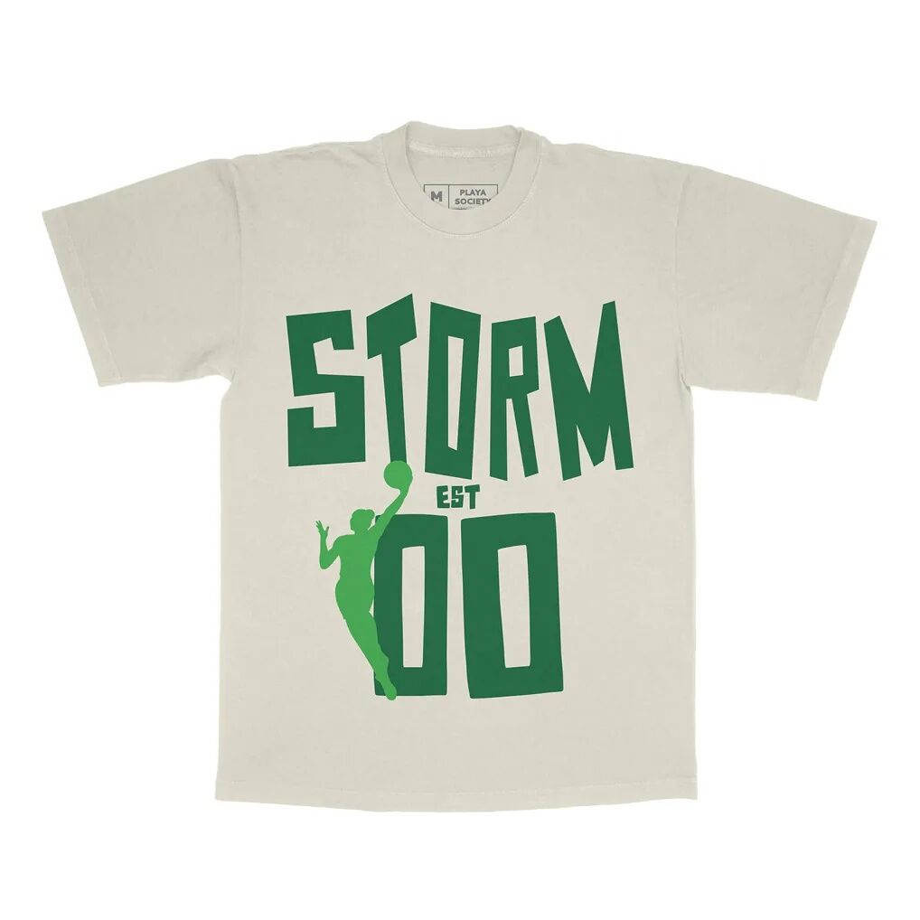 Seattle Storm Playa Society Unisex Est T-Shirt - Oatmeal