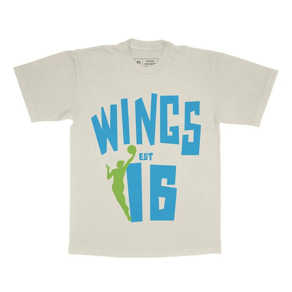 Dallas Wings Playa Society Unisex Est T-Shirt - Oatmeal