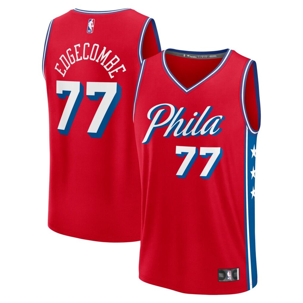 VJ Edgecombe Philadelphia 76ers Fashion7 Youth Fast Break Replica Jersey - Red - Statement Edition