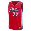 VJ Edgecombe Philadelphia 76ers Fashion7 Youth Fast Break Replica Jersey - Red - - Side View