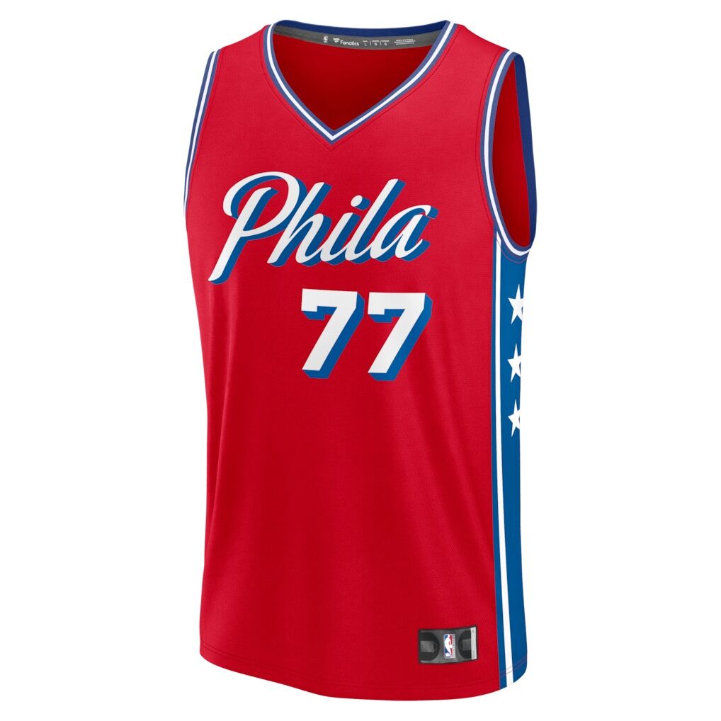 VJ Edgecombe Philadelphia 76ers Fashion7 Youth Fast Break Replica Jersey - Red - Statement Edition