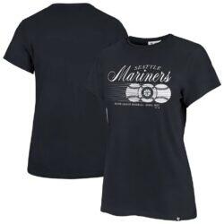 Seattle Mariners '47 Women's Speed Throw Frankie T-Shirt - Navy - Front View