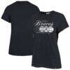 Atlanta Braves '47 Women's Speed Throw Frankie T-Shirt - Navy - Front View