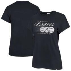 Atlanta Braves '47 Women's Speed Throw Frankie T-Shirt - Navy - Front View