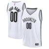 Brooklyn Nets Fashion7 Youth Fast Break Custom Jersey - White - Front View