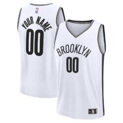Brooklyn Nets Fashion7 Youth Fast Break Custom Jersey - White - Front View