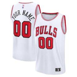 Chicago Bulls Fashion7 Fast Break Custom Jersey - White - Front View