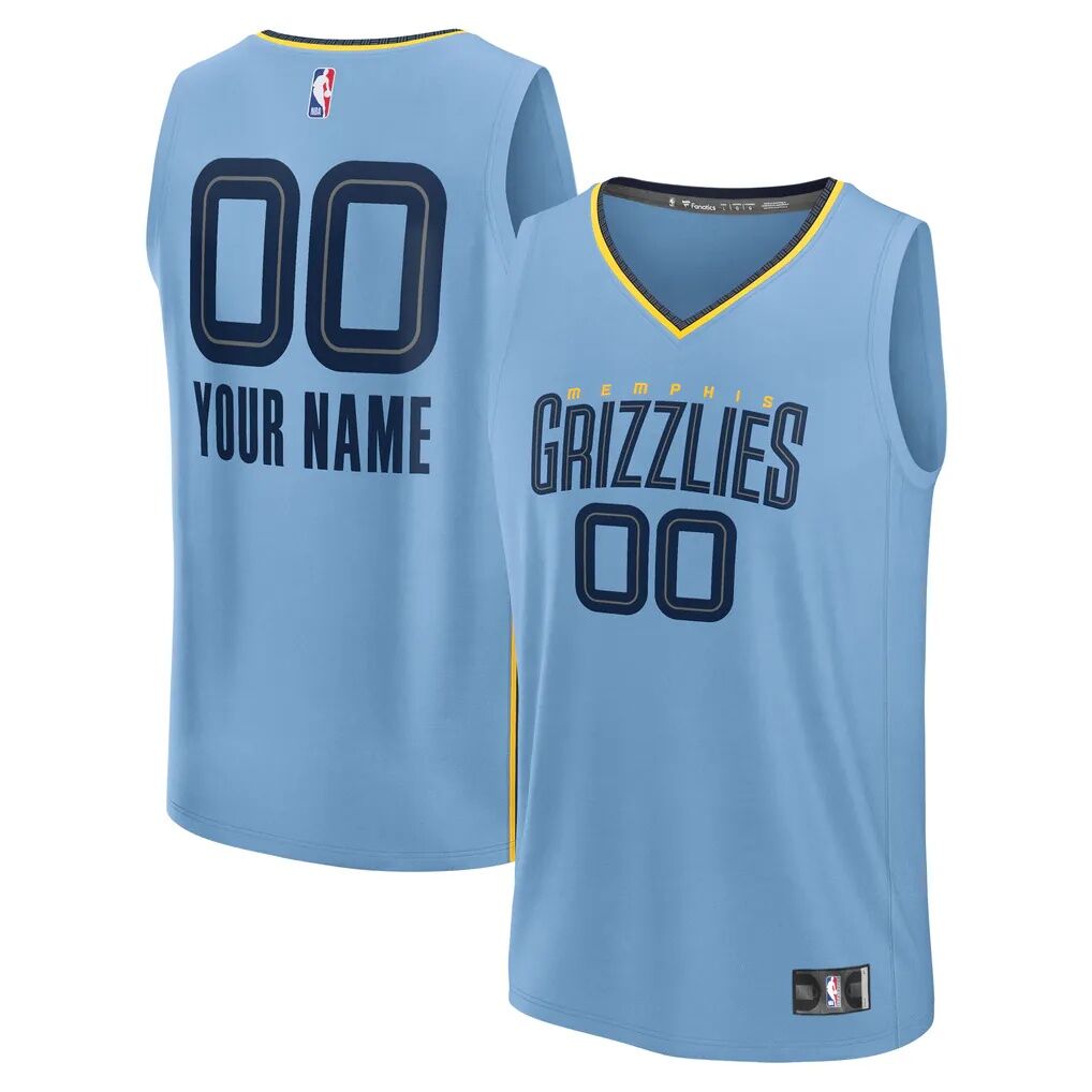 Memphis Grizzlies Fashion7 Fast Break Custom Jersey - Statement Edition - Light Blue