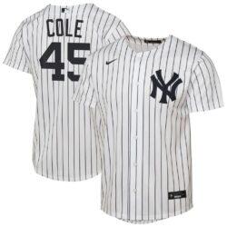 Gerrit Cole New York Yankees Nike Youth Home Replica Jersey - White - Front View