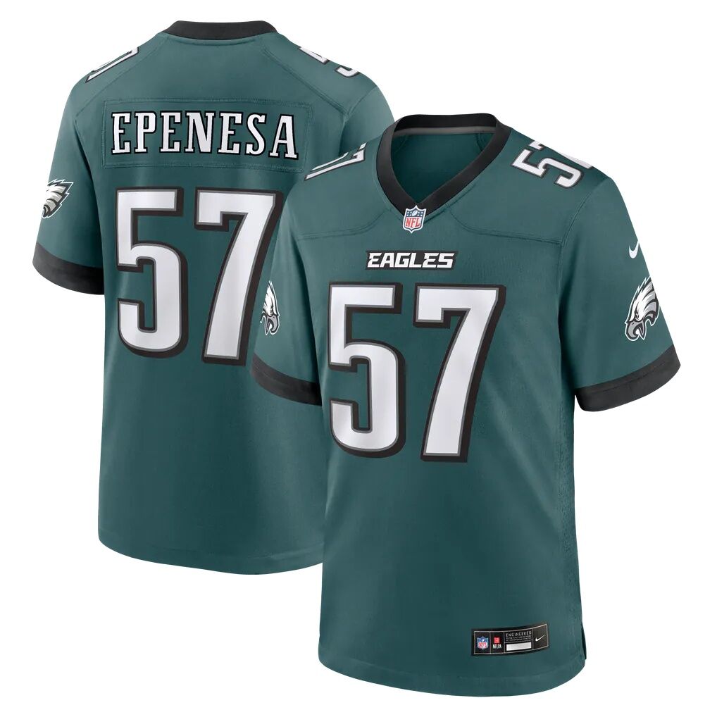A.J. Epenesa Philadelphia Eagles Nike Team Game Jersey - Midnight Green