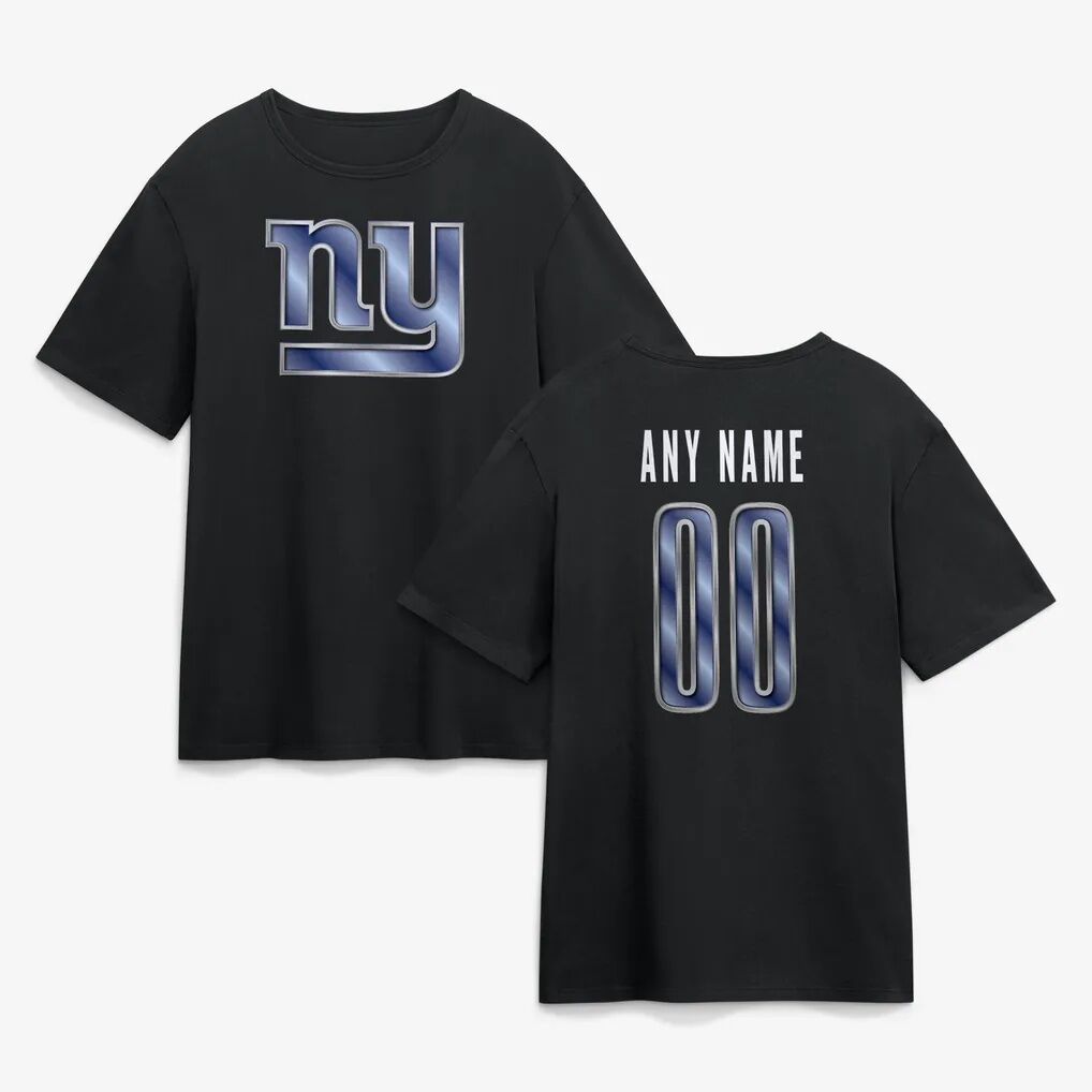 New York Giants Big & Tall Metallic Mascot Personalized Name & Number T-Shirt