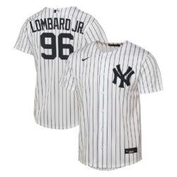 George Lombard Jr. New York Yankees Nike Youth Home Replica Jersey - White - Front View