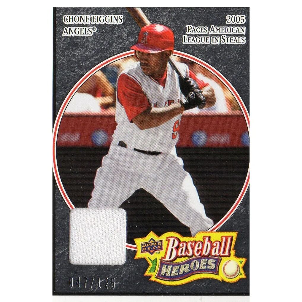 2008 Upper Deck Heroes Jersey Black #86 Chone Figgins