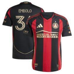Breel Embolo Atlanta United FC adidas 2025 The Connector On-Field Authentic Jersey - Black - Front View