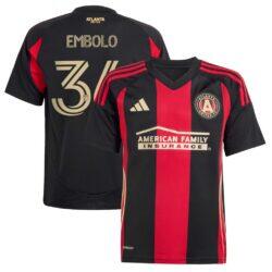 Breel Embolo Atlanta United FC adidas Youth 2025 The Connector Replica Jersey - Black - Front View