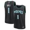 LaMelo Ball Minnesota Timberwolves Fashion7 Youth Fast Break Jersey - Black - Front View