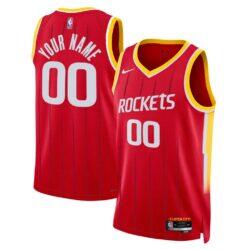 Houston Rockets Nike Unisex Swingman Custom Jersey - Red - Front View
