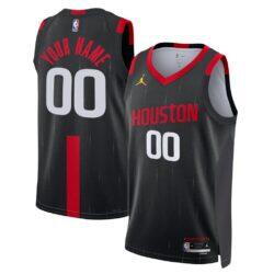 Houston Rockets Jordan Brand Unisex Swingman Custom Jersey - Black - Front View