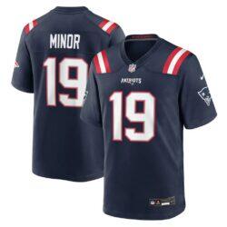 Kobee Minor New England Patriots Nike Team Game Jersey - Navy - Front View