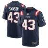 Bradyn Swinson New England Patriots Nike Team Game Jersey - Navy - Front View