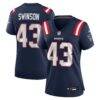 Bradyn Swinson New England Patriots Nike Women's Team Game Jersey - Navy - Front View