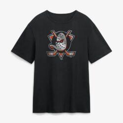 Anaheim Ducks Metallic Mascot T-Shirt - Black - Front View