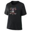 Anaheim Ducks Women's Metallic Mascot T-Shirt - Black - Detail View
