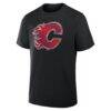 Calgary Flames Metallic Mascot T-Shirt - Black - Detail View